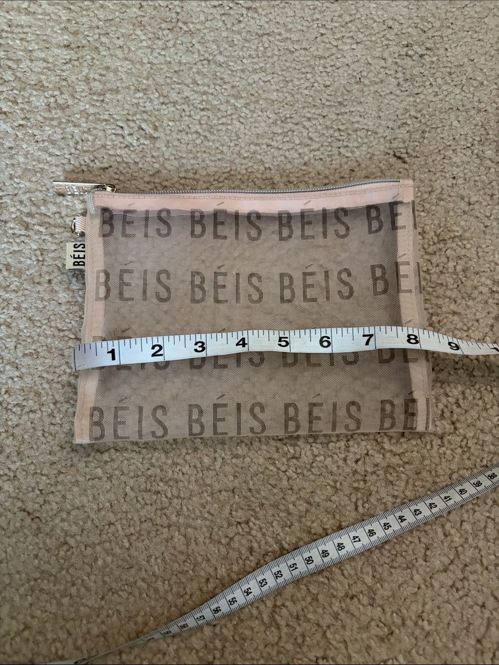 Beis Mesh Toiletry Neutral Zip Bag - Picture 3 of 5